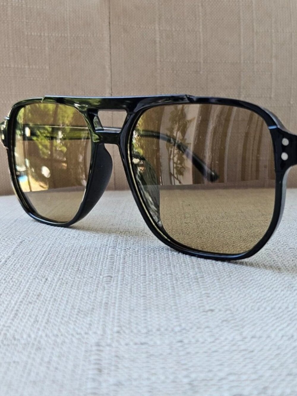 Unbranded Fashion Men Sunglasses Black Plastic Frame Brown Lenses Eyewear